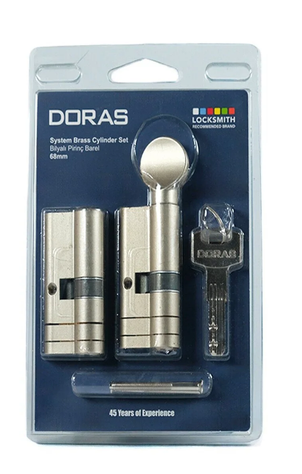 Doras 68MM TUZAKLI ALT-ÜST BAREL SETİ BİLYALI ANAHTARLI
